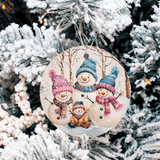 Family Portrait Christmas Sublimated 3" Round Ceramic Ornament