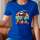 Spooky Mama Boojie Skeleton Halloween HTV Graphic Ladies T-shirts
