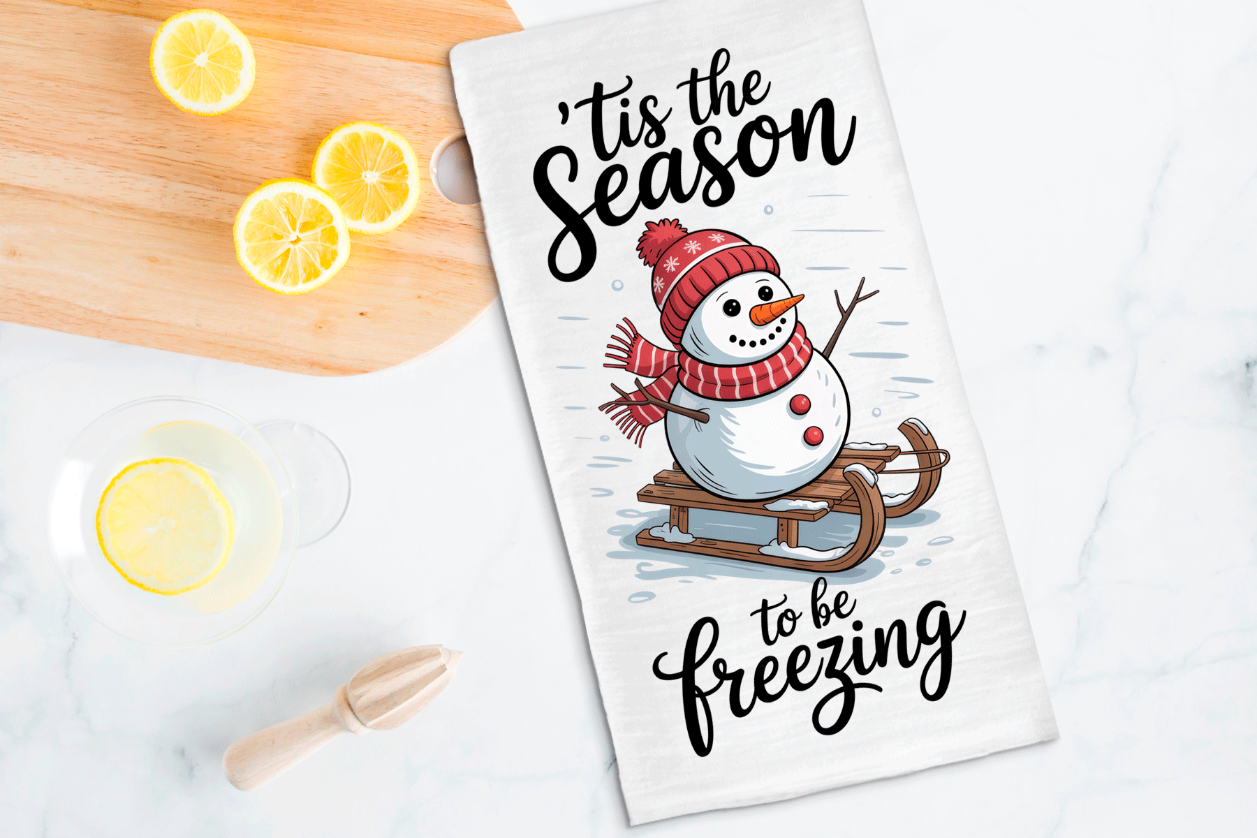 Season To Be Freezin Christmas Sublimated Kitchen Towels