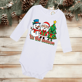 Tis The Season Santa Crew Christmas Sublimated Infant Long Sleeve Bodysuits