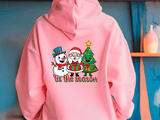 Tis The Season Santa Gang Christmas HTV Graphic Ladies Full Zip Hoodies