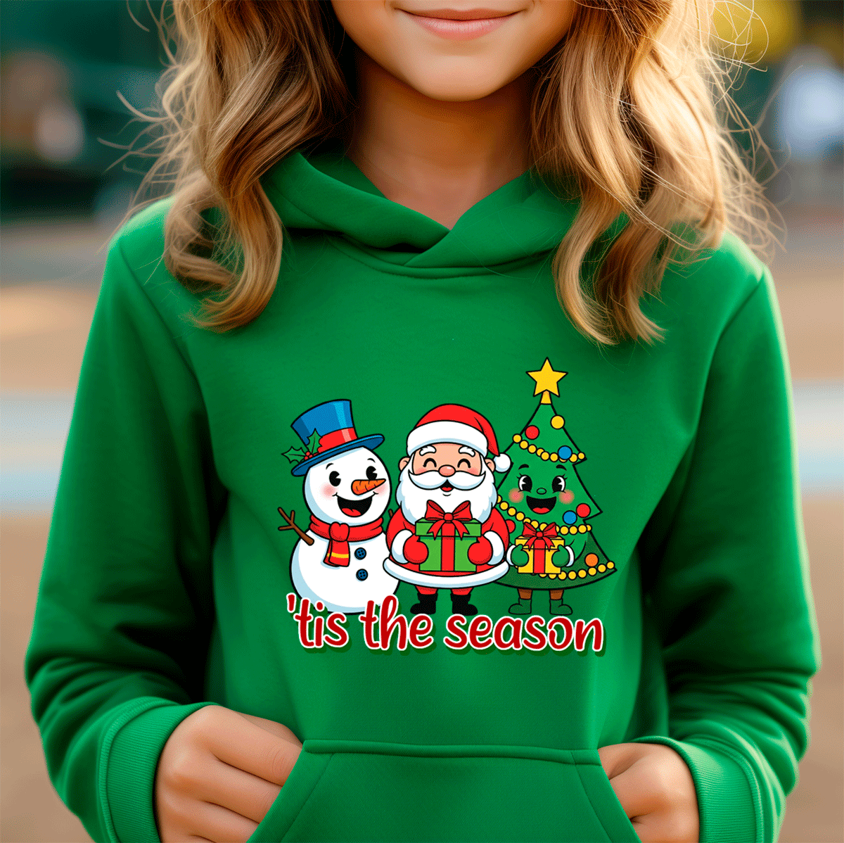 Tis The Season Santa Gang HTV Graphic Toddler Pullover Hoodies