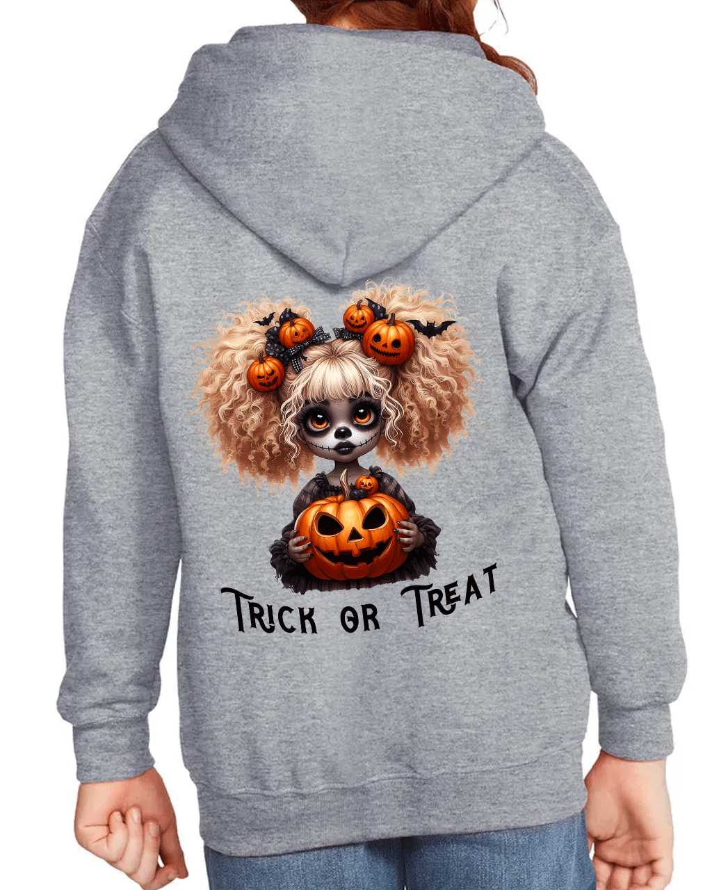 Trick Or Treat Halloween HTV Graphic Youth Full-zip Hoodies