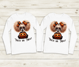 Trick Or Treat Halloween Sublimated Graphic Youth Long Sleeve T-shirts