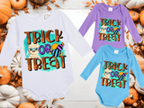 Trick Or Treat Zombie Haloween Sublimated Infant Long Sleeve Bodysuits