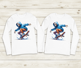 Trick Skater Skeleton Halloween Sublimated Graphic Youth Long Sleeve T-shirts