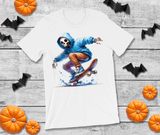 Trick Skater Skeleton Halloween Sublimated Graphic Unisex T-shirts