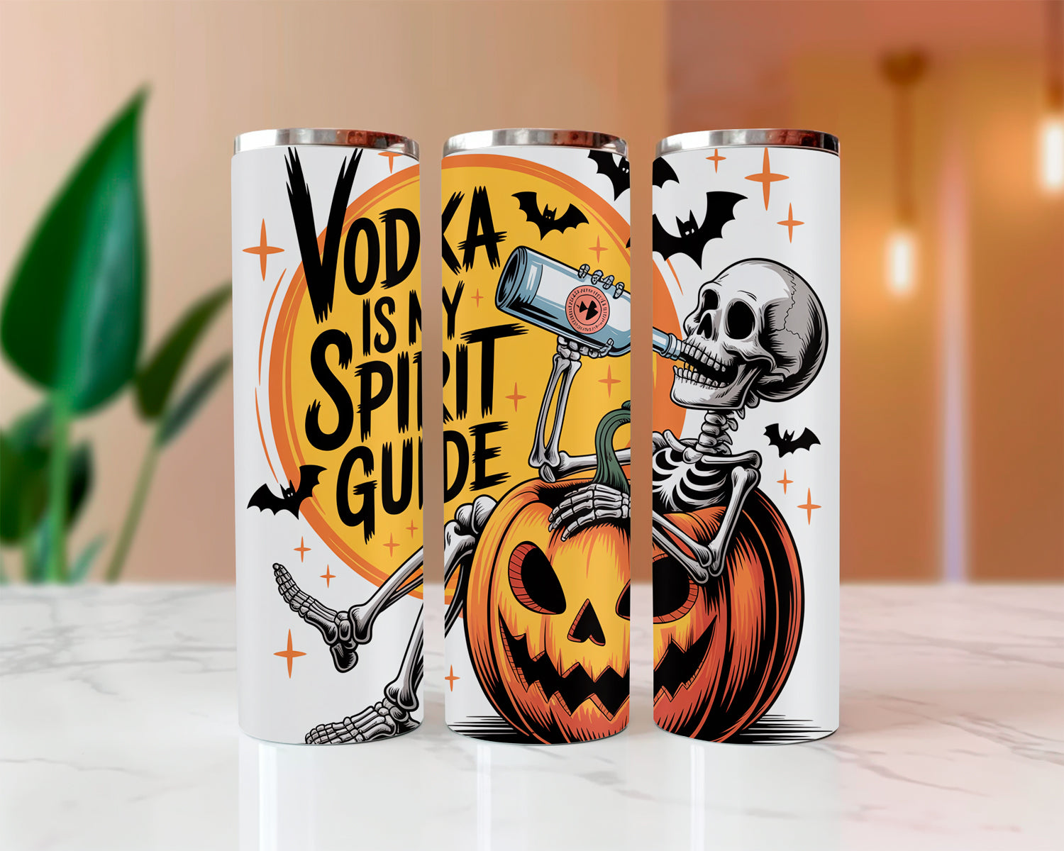 Vodka Spirit Guide Halloween Sublimated Skinny Tumblers
