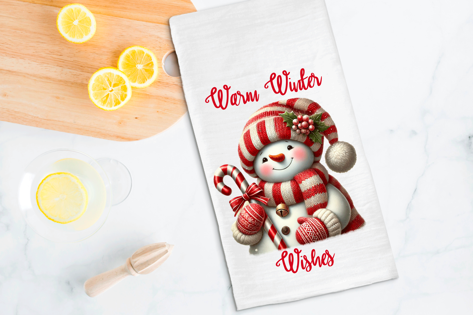 Warm Winter Wishes Christmas Sublimated Kitchen Towels
