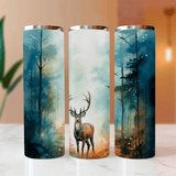 Christmas Forest Buck Sublimated Skinny Tumblers