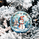 Winter Wonderland Christmas Set 2 Sublimated Ceramic Ornament 3", 5 Piece Set