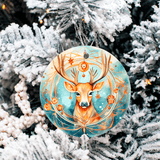 Winter Wonderland Christmas Set 3 Sublimated Ceramic Ornament 3", 5 Piece Set