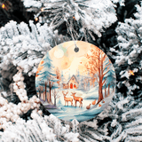 Winter Wonderland Christmas Set 2 Sublimated Ceramic Ornament 3", 5 Piece Set