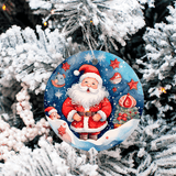 Winter Wonderland Christmas Set 1 Sublimated Ceramic Ornament 3", 5 Piece Set
