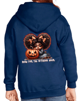 Witching Hour Halloween HTV Graphic Youth Full-zip Hoodies