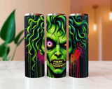 Neon Zombie Halloween Sublimated Skinny Tumblers