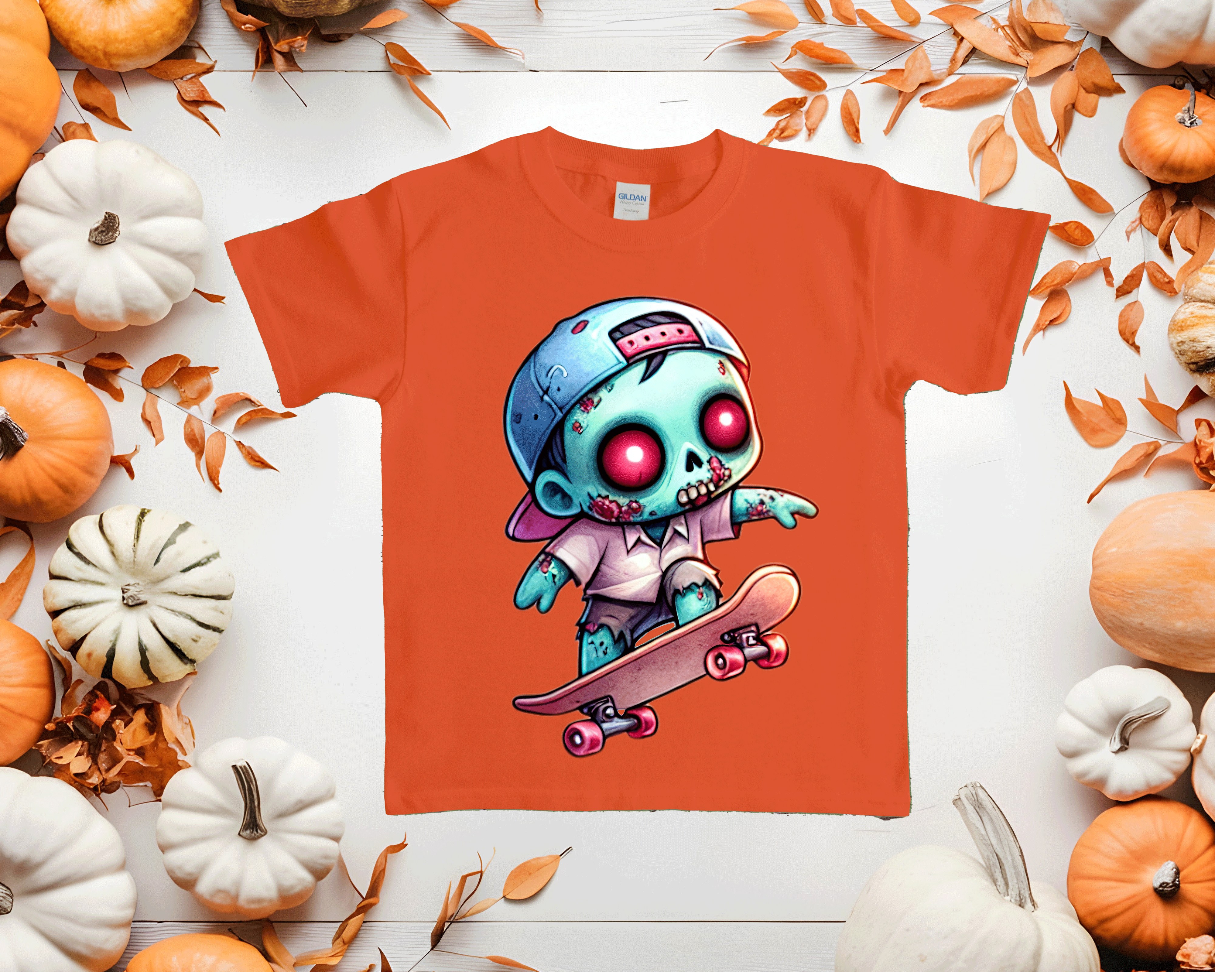 Skater Zombie Halloween HTV Graphic Toddler T-shirts