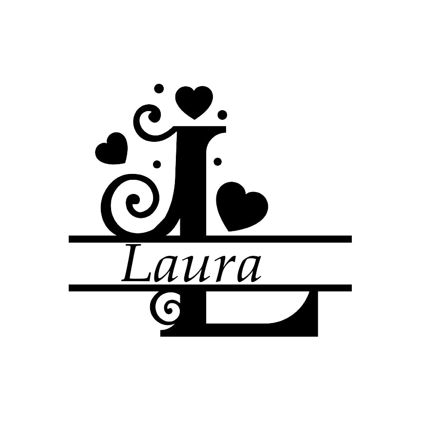 Heart Monogram Vinyl Sticker image 0